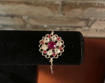 Vintage 1960's brooch converted to modern bracelet