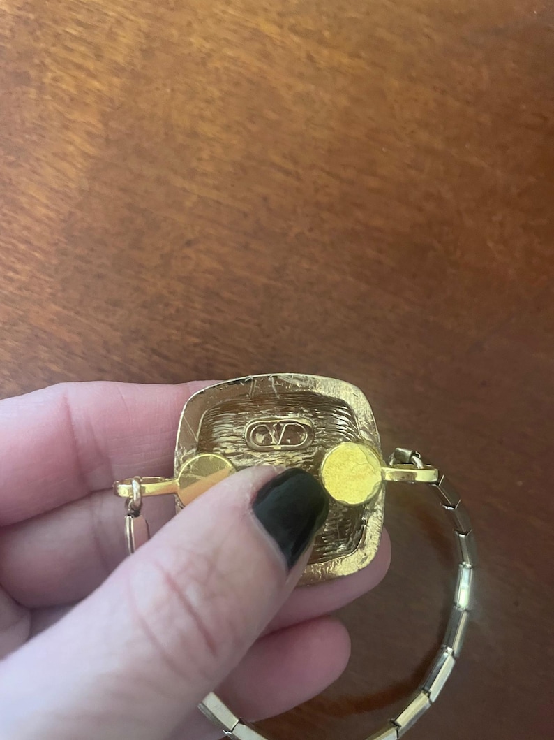 Vintage 1980's signed Valentino designer earring converted to modern bracelet image 6