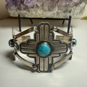 Native Sterling Silver Turquoise Cuff Bracelet