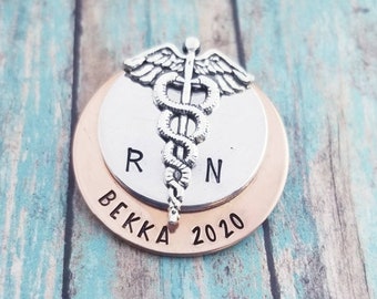 Personalized Nurse Pinning Ceremony Gift - Custom RN BSN Name Pin - Graduation Brooch for Nursing School Class of 2026 - Handcrafted Medical