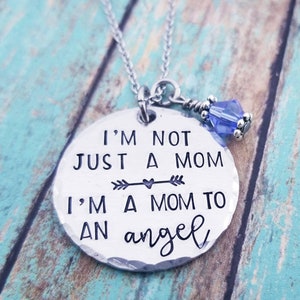 Mommy of an Angel Necklace: Memorial Gift with Birthstone