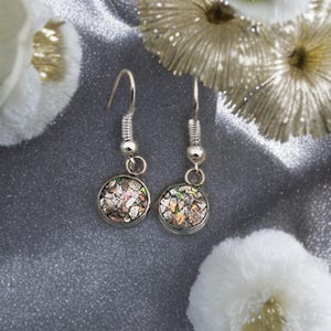 Cremation Earrings made with Ashes - Pet Loss Gift - 8mm Earrings - Memorial Jewelry - Memorial Earrings - Pet Loss Jewelry - Dog loss