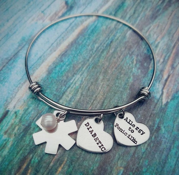 Medical Alert Bracelet Custom Medical Alert Bangle Medical ID