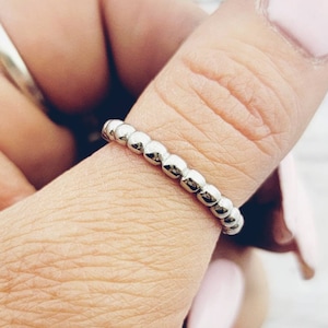 Beaded Spacer Ring - Stacking Bubble Ring - Beaded Rings - Stacking Spacer Ring - Stackable Ring - Bubble Spacer Ring Band - Stainless Steel