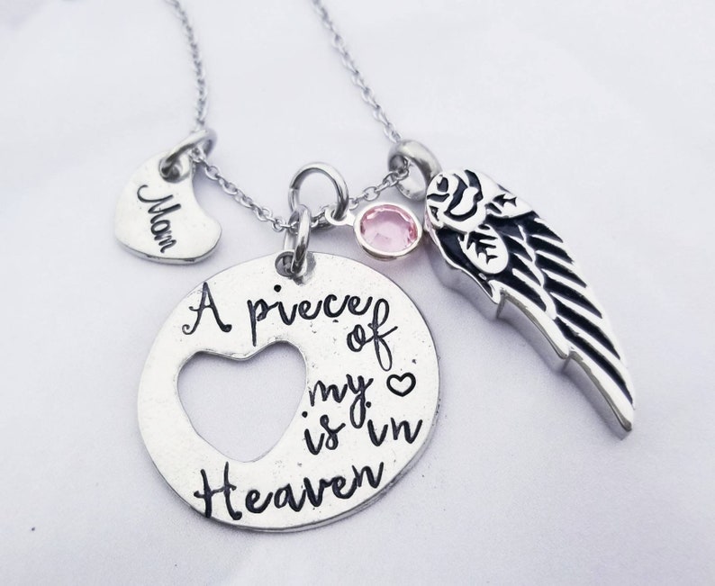 Custom A Piece of My Heart is in Heaven Initial Charms Silver Lobster Bracelet
