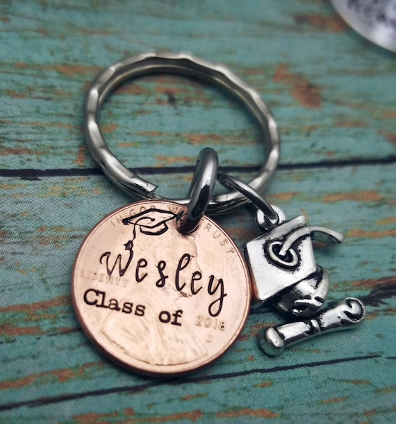 Graduation Penny Keychain Senior Gift Class of 2024 Graduation Gift Diploma Key Chain Personalized Graduate Gift Open House Gift Teen Boy Etsy
