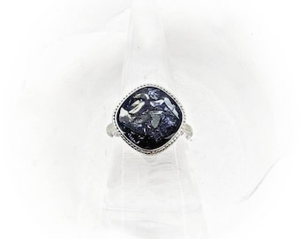 Square Cremation Ring: Pet/Human Ash Memorial Jewelry