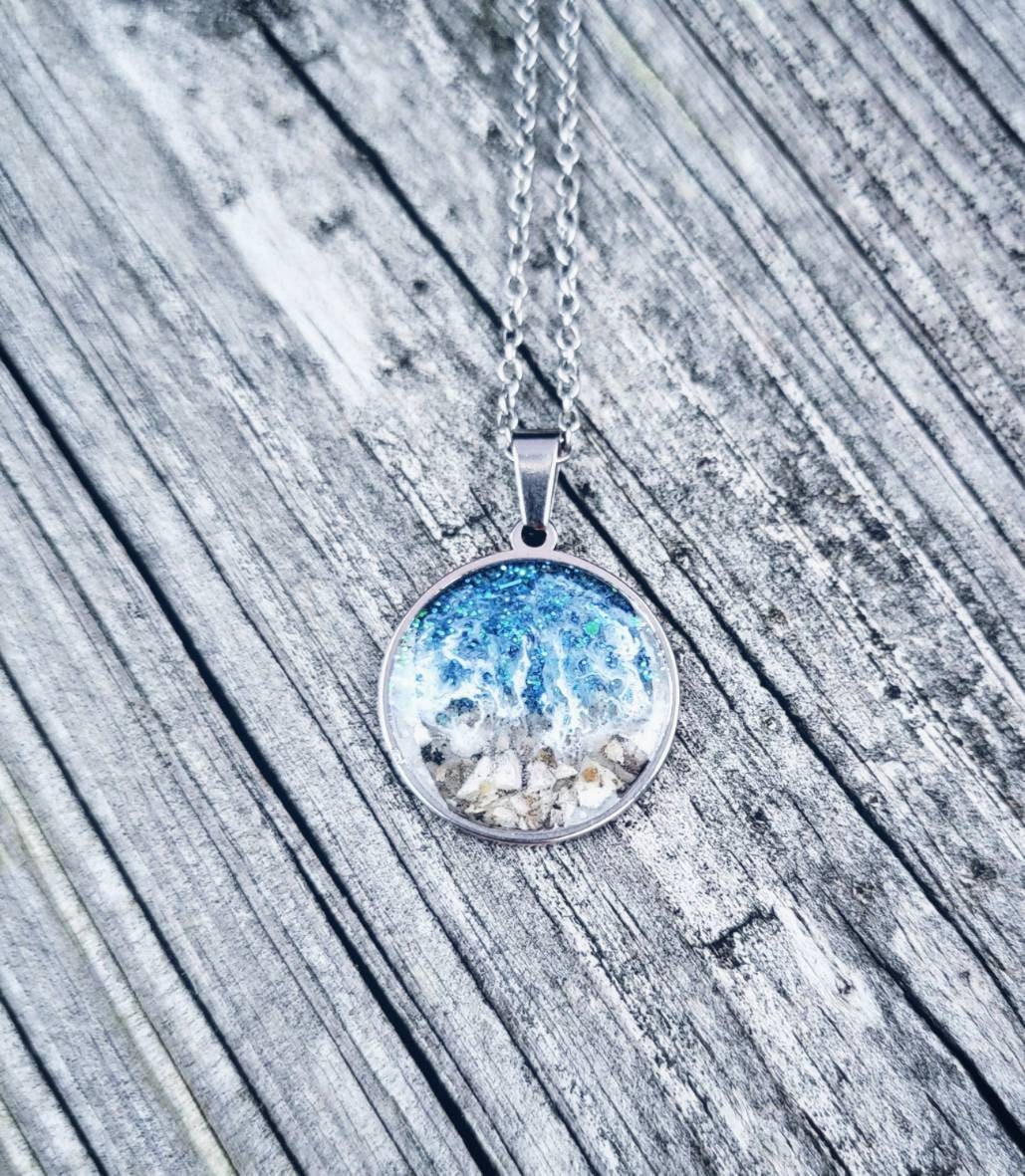 Beach Cremation Necklace Necklace Made With Ashes Cremation
