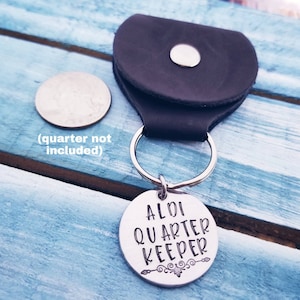 Aldi Quarter Keeper Pouch - Quarter Holder Keychain - Leather Quarter Keeper - Token Case - Quarter not included - Aldi Shopper Gifts