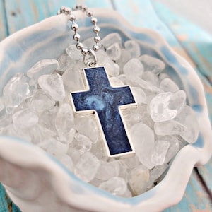 Cross Cremation Necklace - Necklace Made with Ashes - Cremation Jewelry for Pet Ashes - Pet Urn Necklace- Ash Jewelry- Ash Necklace
