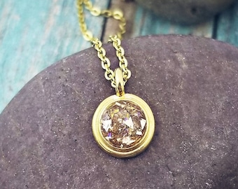 Gold Pet Ashes Cremation Necklace: Stainless Steel Memorial Jewelry