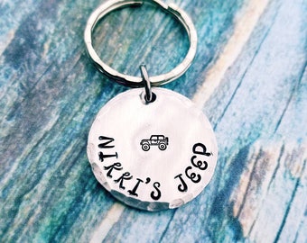 Personalized Key chain - New Car Gift - Keychain Set -  Rock Crawler Gift - Personalized Gift - Wedding Gift - Couples gifts - Hand Stamped