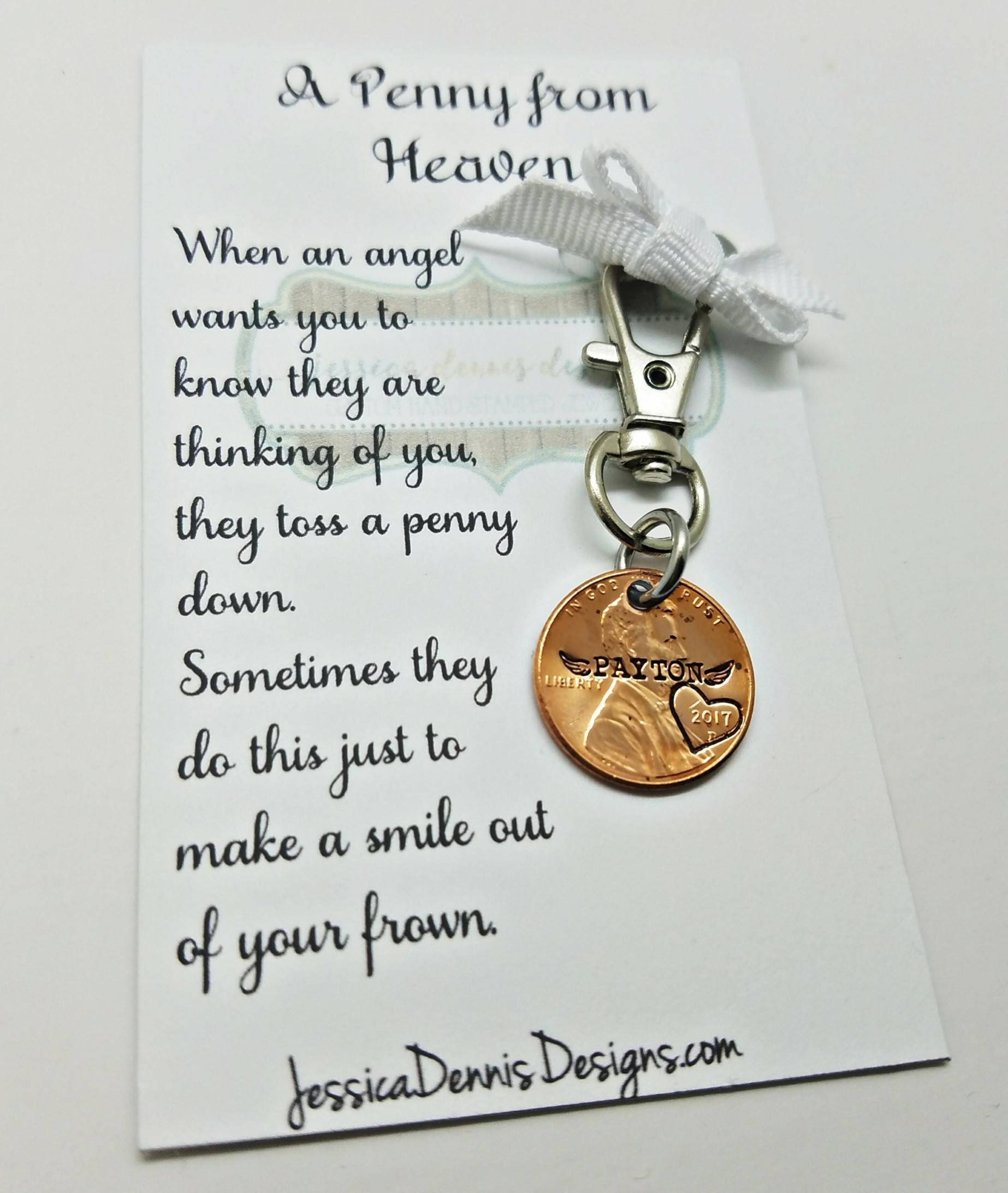 Penny From Heaven Custom Hand Stamped Penny Memorial Penny Etsy