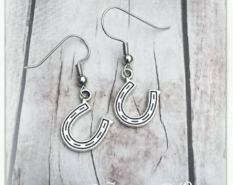 Hufeisen Ohrringe: Reitsport Schmuck, Geschenk für Pferdeliebhaber