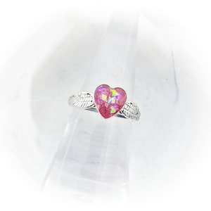 Heart Cremation Ring - Angel Pet Loss Ring -Pet Cremation Jewelry Sterling Silver Stacking Ring Memorial ring for ashes Memorial Jewelry