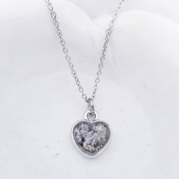 Heart Cremation Necklace: Pet Ash Memorial Jewelry, Birthstone Option