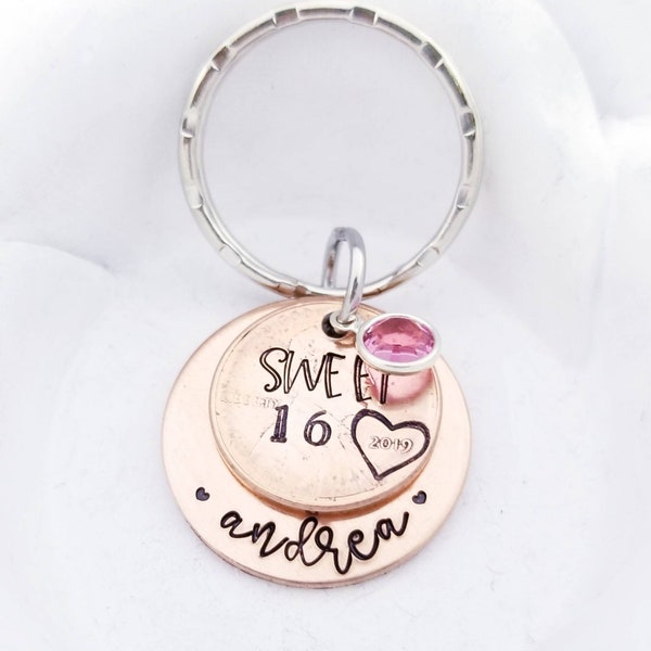 Sweet 16 Keychain Etsy