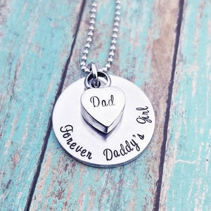 Cremation Necklace Daddy's Girl Urn Necklace Custom Made Urn necklace Heart Necklace Memorial Necklace Dad loss Sympathy Gift image 1