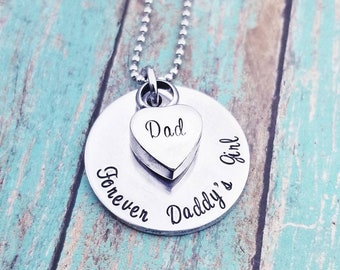 Cremation Necklace - Daddy's Girl - Urn Necklace - Custom Made Urn necklace - Heart Necklace - Memorial Necklace - Dad loss - Sympathy Gift