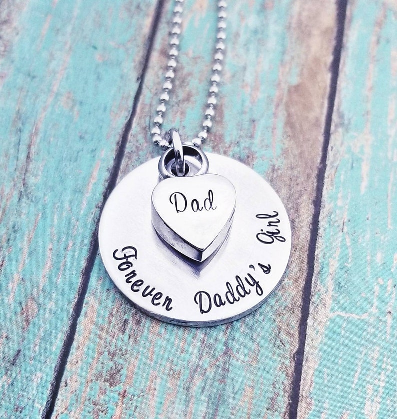 Cremation Necklace Daddy's Girl Urn Necklace Custom Made Urn necklace Heart Necklace Memorial Necklace Dad loss Sympathy Gift image 1