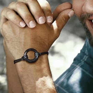 Męska skórzana bransoletka kremacyjna: urna ze stali nierdzewnej, biżuteria pamiątkowa