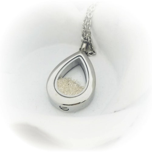 Cremation Necklace Glass Cremation Locket Teardrop Urn Etsy