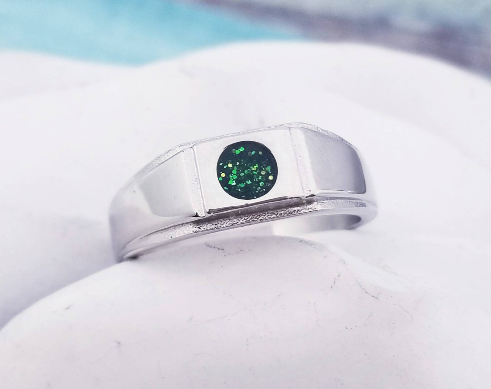 Men's Cremation Ring Made With Ashes Custom Memorial Etsy