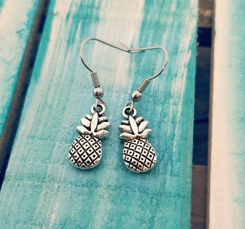 Pineapple Jewelry Tropical Earrings Pineapple Dangle Earrings Etsy