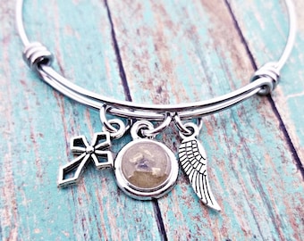 Pet Ashes Cremation Bangle Bracelet: Dog Memorial Jewelry