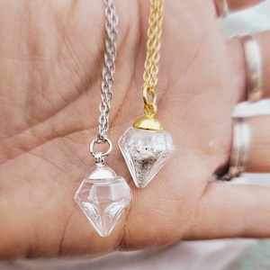 Collier orbe de crémation en cristal : bijoux commémoratifs DIY en cendres