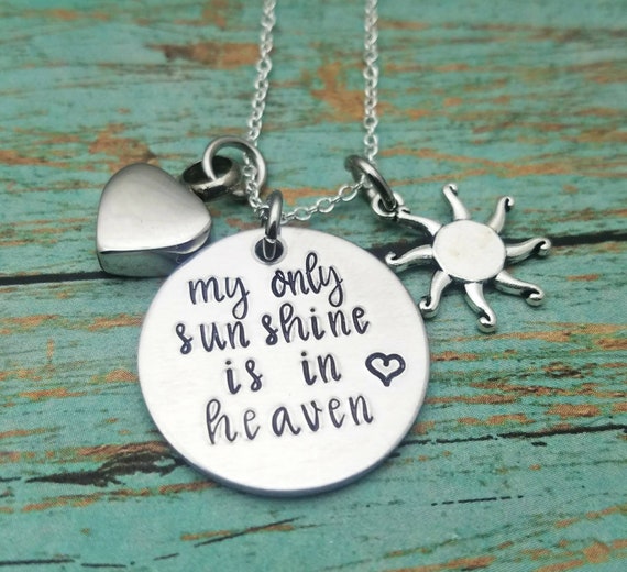 My Sunshine Cremation Necklace Cremation Jewelry Urn Necklace You