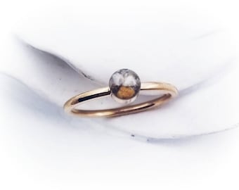 Rose Gold überzogener Haustier Feuerbestattung Ring: Stapeln Erinnerungsschmuck