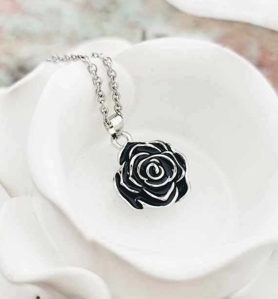 Rose Cremation Locket Necklace Mom Urn Locket Stainless Urn