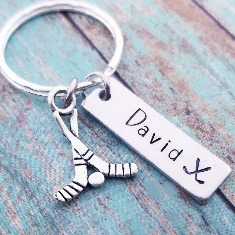 Personalized Coach Gift Choose Your Sport Hockey Keychain Etsy