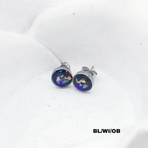 Cremation Earrings made with Ashes - Pet Loss Gift - 6mm Stud Earrings - Memorial Jewelry - Memorial Earrings - Pet Loss Jewelry - Dog loss