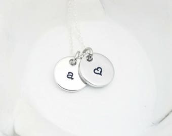 Personalized Necklace- Lowercase Initial Necklace - Heart Necklace - Letter Necklace - Monogram Jewelry - Woman Gifts - Friend Gift - Dainty