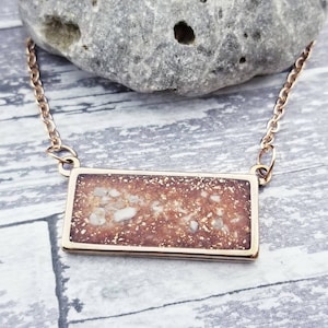 Cremation Bar Necklace Rectangle Ash Necklace Pet Loss Gift - Ashes Jewelry Pet Memorial Jewelry - Pet Cremation Jewelry - Memorial Necklace