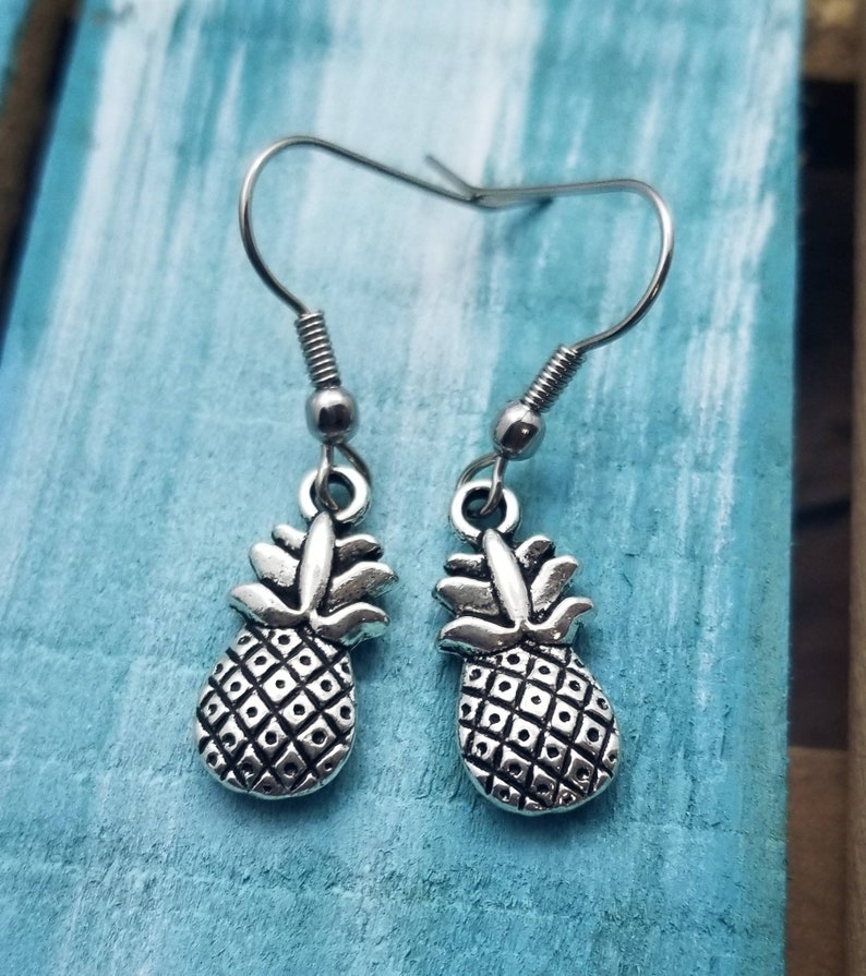 Pineapple Jewelry Tropical Earrings Pineapple Dangle Earrings Etsy