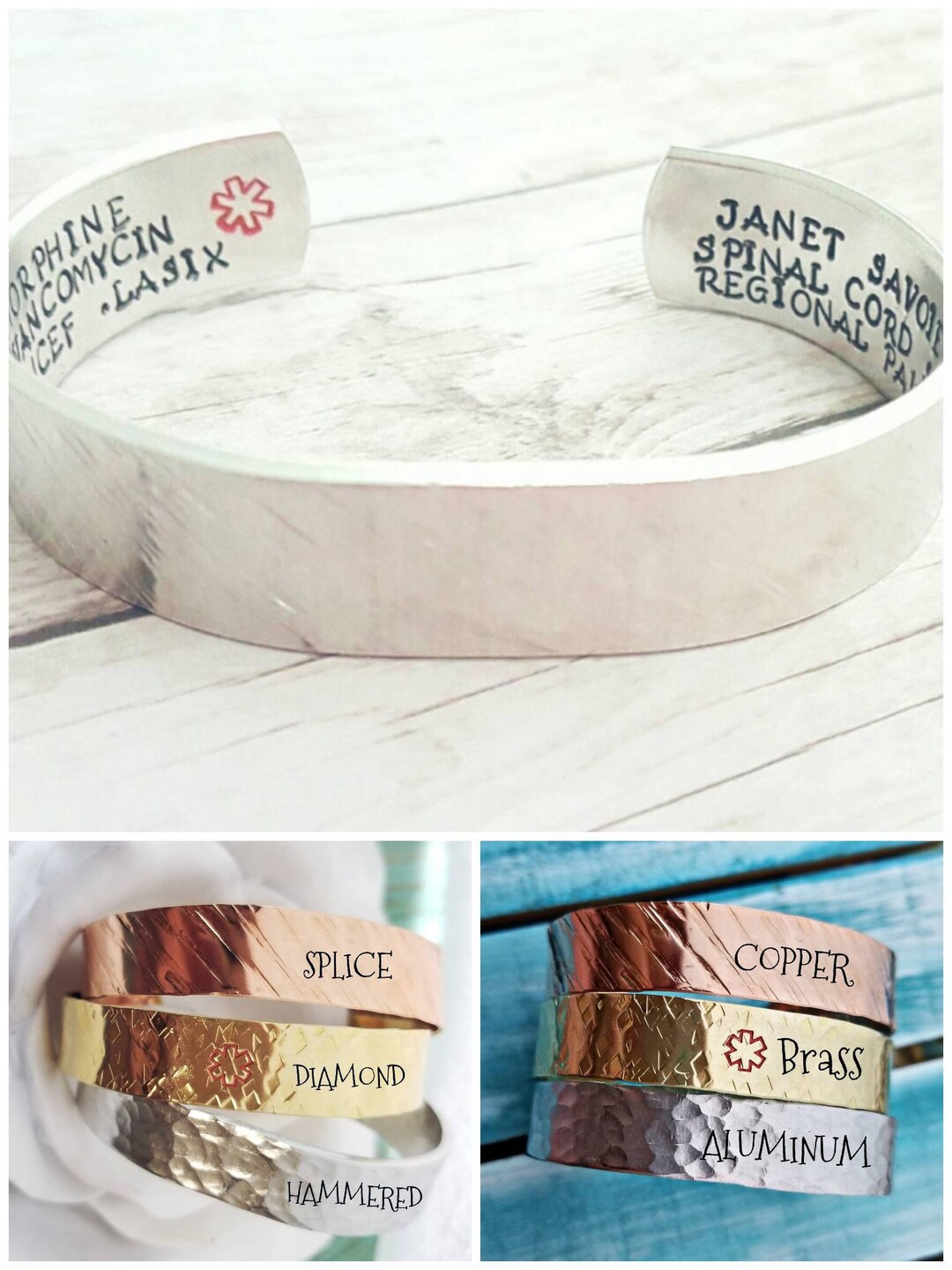 Medical ID Bracelet Copper Medical Alert Bracelet Medical ID Medical