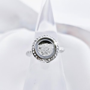 Clear Urn Ring: Stainless Steel Cremation Locket, Twisted Band