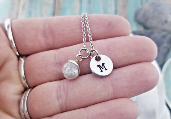 Cremation Orb Initial Necklace DIY Fill at Home Ash Necklace Cremation Memorial Necklace Ash Jewelry Memorial Gift Memorial Urn Jewelry Etsy