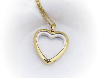 14k Gold Plated Heart Cremation Locket for Ashes