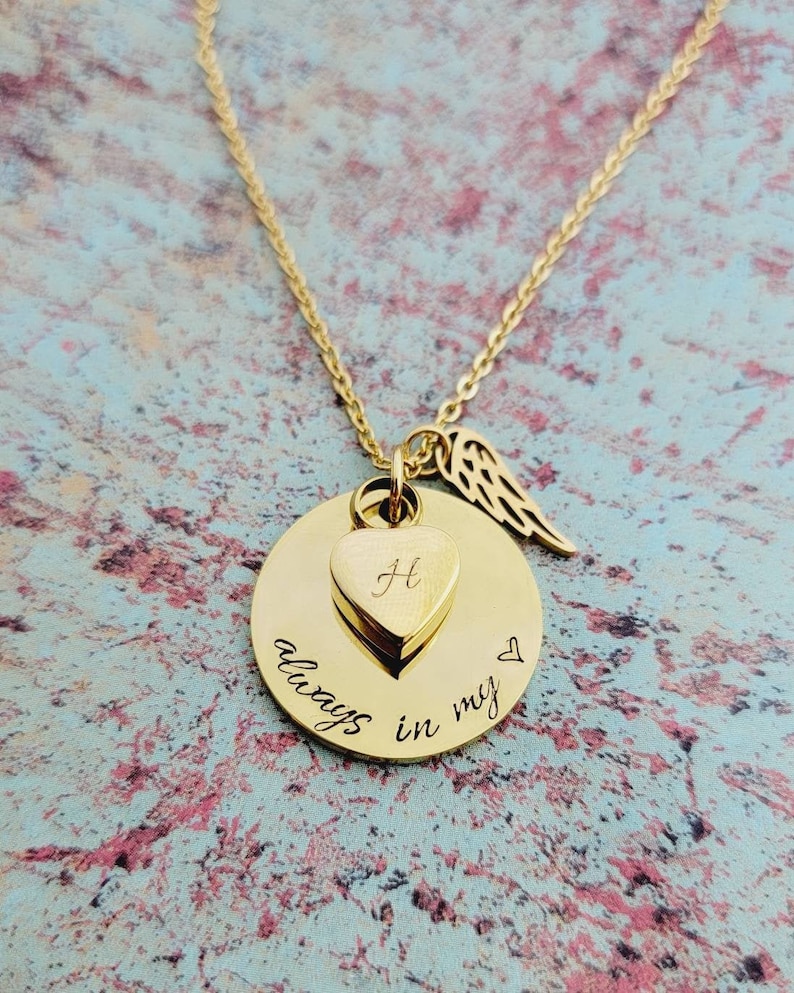 Gold Cremation Locket Memorial Necklace Locket for Ashes Etsy