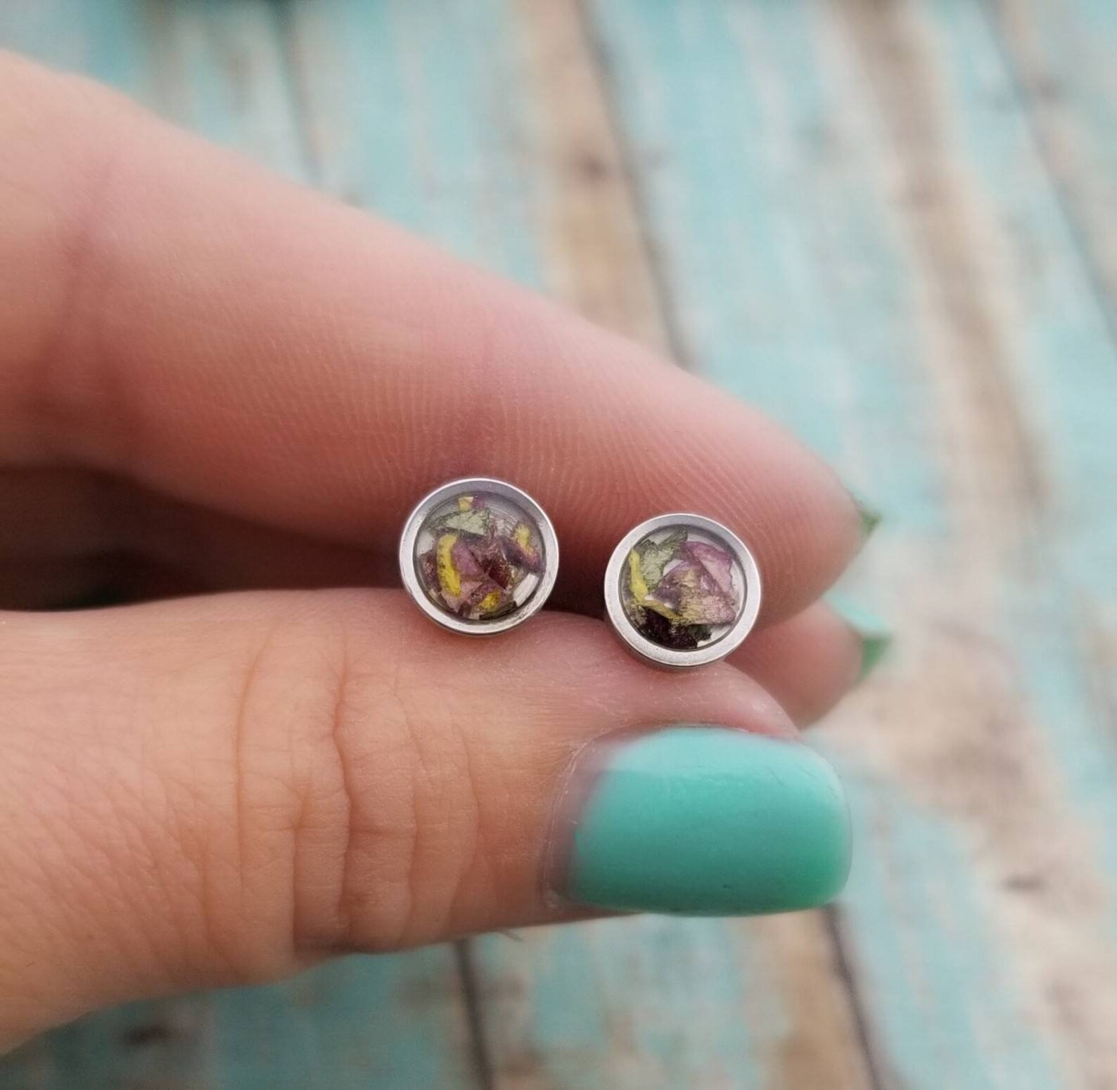 Real Flower Earrings Funeral Flower Jewelry Memorial Etsy