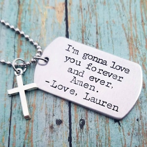 Hand gestempelt Nachricht Hundemarke Halskette