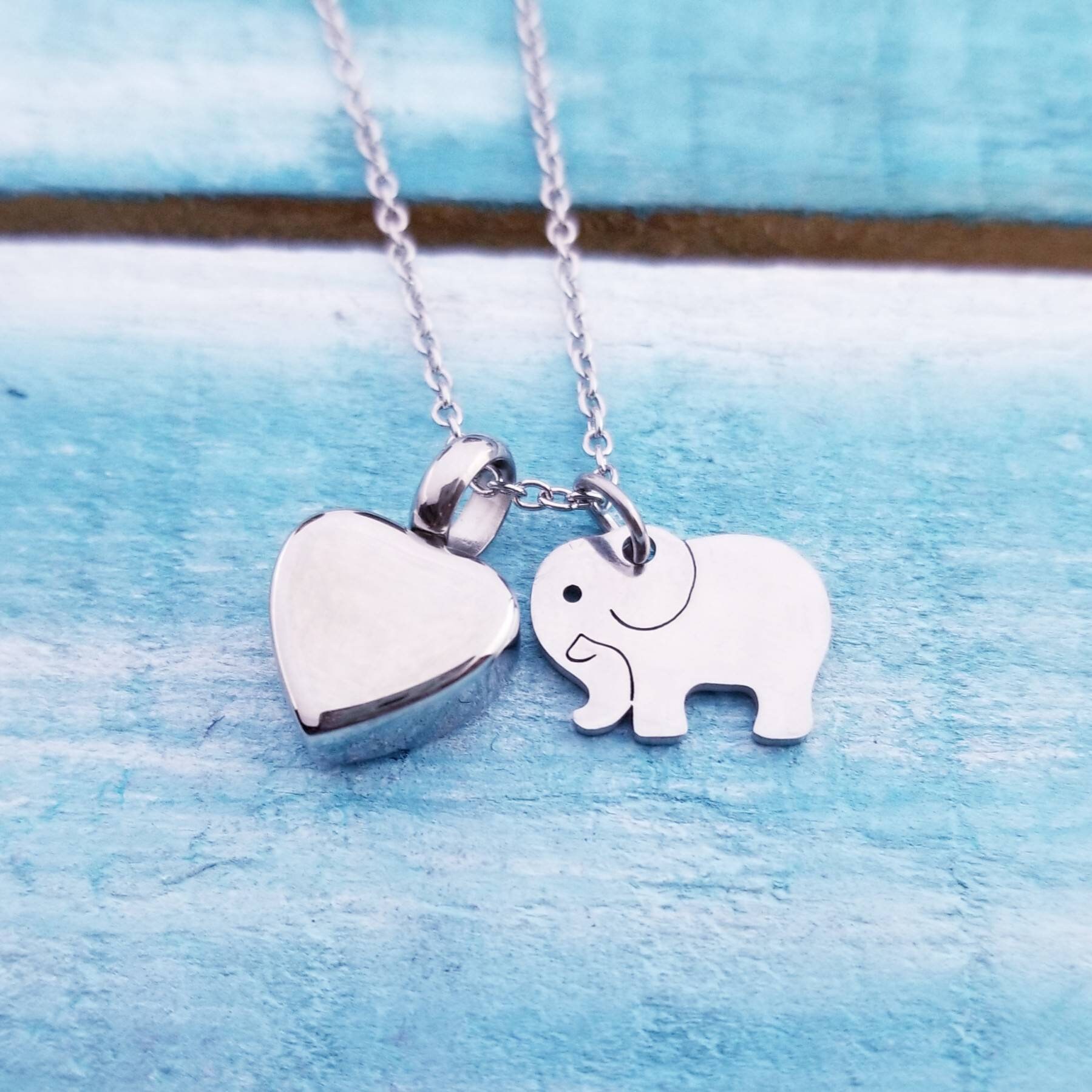 Elephant Urn Necklace Cremation Jewelry 