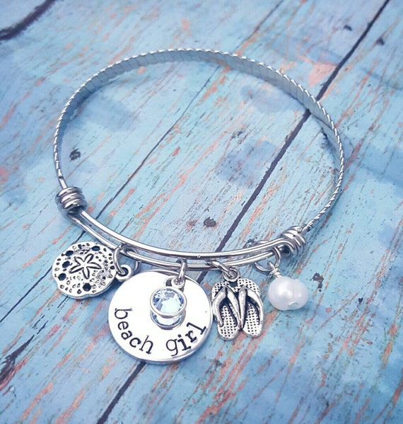 Beach Life Beach Girl Summer Jewelry Hand Stamped