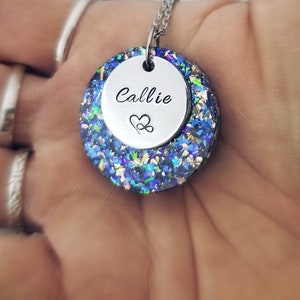 Fire Opal Cremation Necklace  Personalized Pet Ash Necklace- Dog Memorial Jewelry Urn Necklace Faux Fire Opal Resin Necklace Made with Ashes