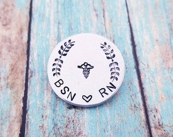 RN Pin - Nurse Gift - BSN Pin Personalized Custom Pin for Nurse Pinning Ceremony Nursing Graduation Gift RN Gift Personalized Brooch Pin