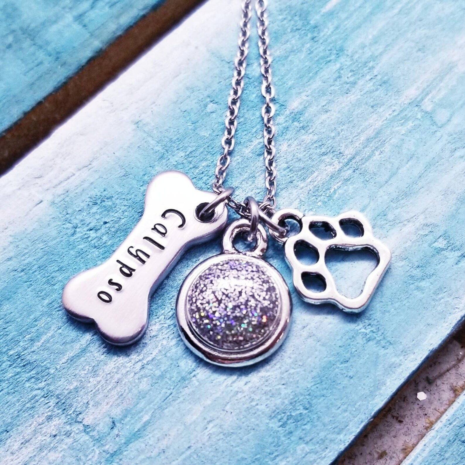 Personalized Dog Cremation Necklace Made With Pet Ashes Pet Etsy